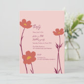 Dertig Roze Bloemige Minimaal 30e Verjaardag Kaart (Staand voorkant)