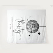 Dertig Zilveren Disco Bal 30e Verjaardagsfeestje Wandkleed (Voorkant (horizontaal))