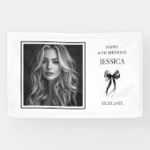 Dertig zwart-wit foto's 30e verjaardag spandoek (Horizontaal)