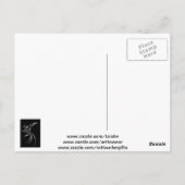 Dervish Line Drawing Calligrafy Style in White Briefkaart (Achterkant)