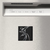 Dervish Line Drawing Calligrafy Style in White Magneet (Insitu (Vaatwasser))