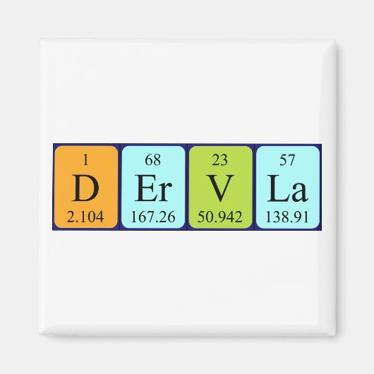 Dervla periodieke lijstnaam magnet magneet (Voorkant)