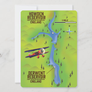 Derwent & Howden Reservoirs kaartposter