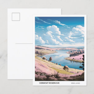 Derwent Reservoir Engeland Vintage Travel Briefkaart