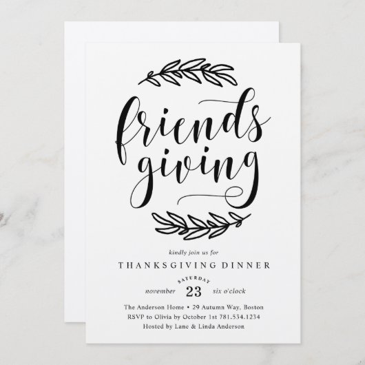 Des amis rustiques donnent une invitation à dîner (Devant / Derrière)