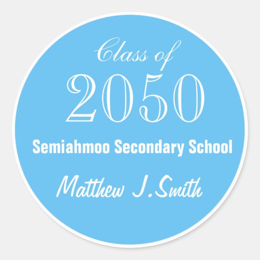 Des autocollants de graduation bleu simples et élé (Devant)