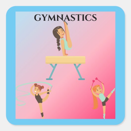 Des autocollants de gymnastique pour filles. (Devant)