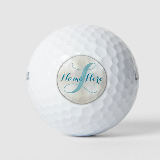 Des balles de golf de Monogramme Turquoise pour el (Devant)