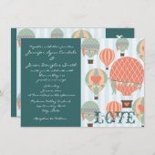 Des ballons à air chaud avec des invitations de ma (Devant / Derrière)