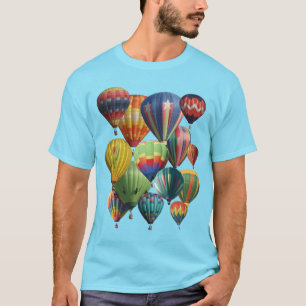 Des ballons à air chaud coloré bondés sur T-shirt 