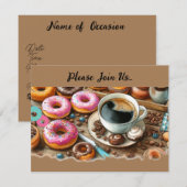 Des beignets décadents et de la Faire-part de café (Devant / Derrière)