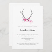 Des bois fleuris rustiques répètent des invitation (Devant / Derrière)