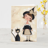 Des bonbons ou un sort - carte de voeux (Fleur jaune)