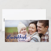 Des bulles de neige heureux Carte photo Hanoukka (Devant / Derrière)