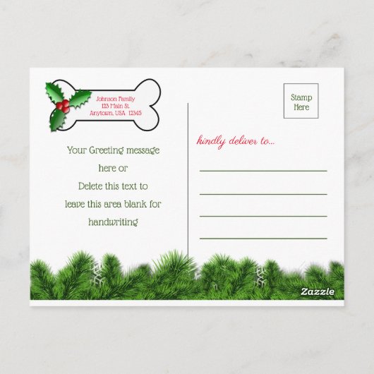 Des cartes de Noël de chien (Dos)