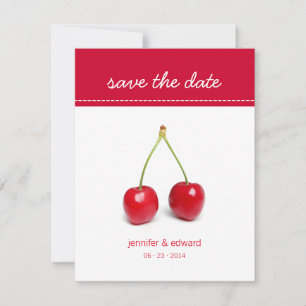 Des cerises d'amour - sauvez le faire-part de date