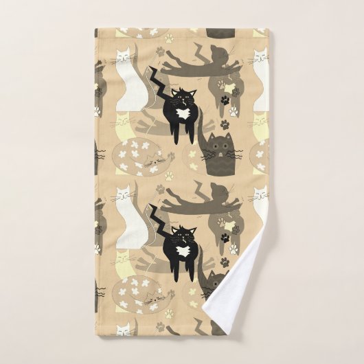 Des chats si différents.  ensemble de serviettes d (Serviette à main)