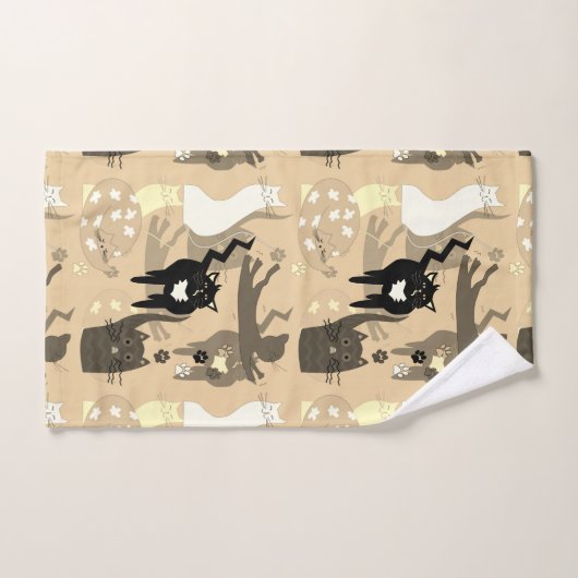 Des chats si différents.  ensemble de serviettes d (Serviette à main)