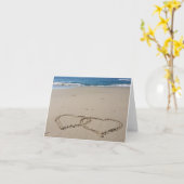 Des coeurs dans le carte pour notes de sable - (Fleur jaune)