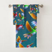 Des colibris colorés en vol (En situation)