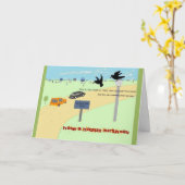 Des Corneilles À La Vente D'Une Voiture. Carte d'a (Fleur jaune)