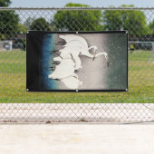 DES CRANES EN NEIGE Bannière IMPRIMANTE JAPONAISE (En situation)