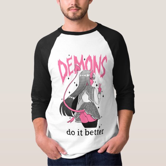 des démons il améliorent le long T-shirt de (Devant)