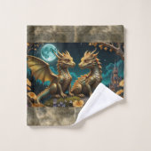 Des dragons au clair de lune (Gant de toilette)