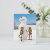 Des elfes de maïs fabriquent une carte postale hiv (Debout devant)