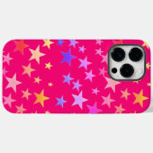 Des étoiles amusantes et colorées Coques roses (Verso (horizontal))