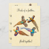 Des faisans colorés Invitation Personnalisable (Devant / Derrière)