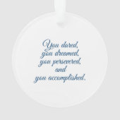 Des "félicitations, "vous avez osé, vous avez (dos)