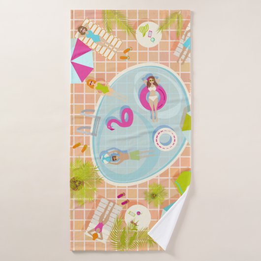 Des filles et des garçons du bikini jouant au jeu  (Serviette de bain)