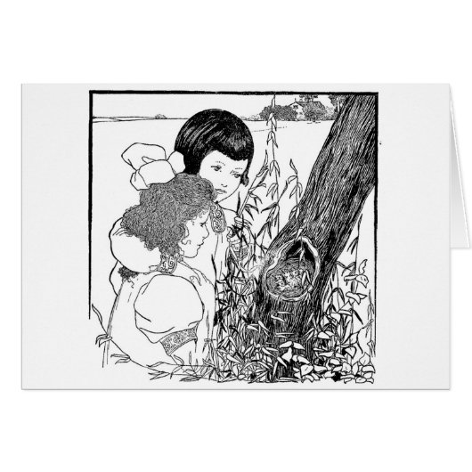 Des Filles Trouvées Un Nid D'Oiseaux (Devant horizontal)
