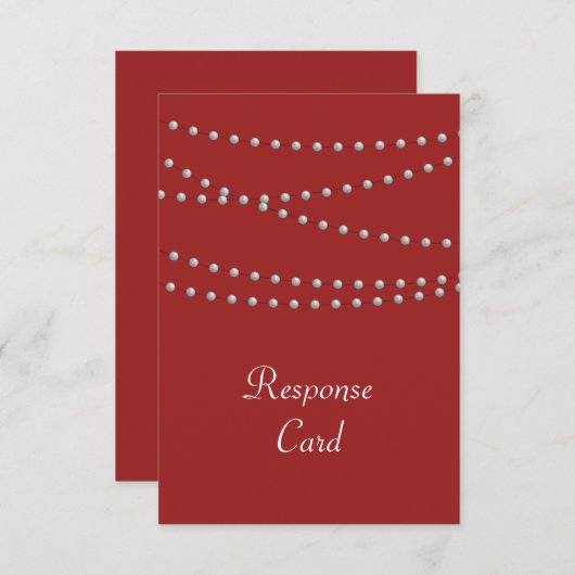 Des fils de perles en rouge RSVP (Devant / Derrière)