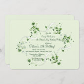 Des fleurs délicieuses dans une invitation verte (Devant / Derrière)