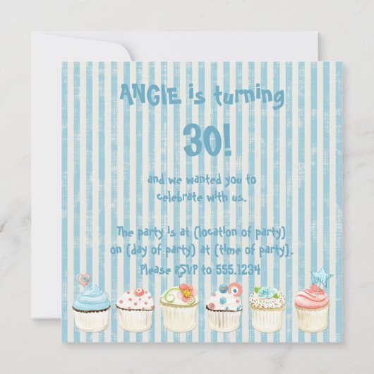 Des gâteaux sucrés - C'est une fête !  Invitation  (Dos)