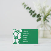 Des hibiscuits blancs sur le Carte de visite vert (Debout devant)