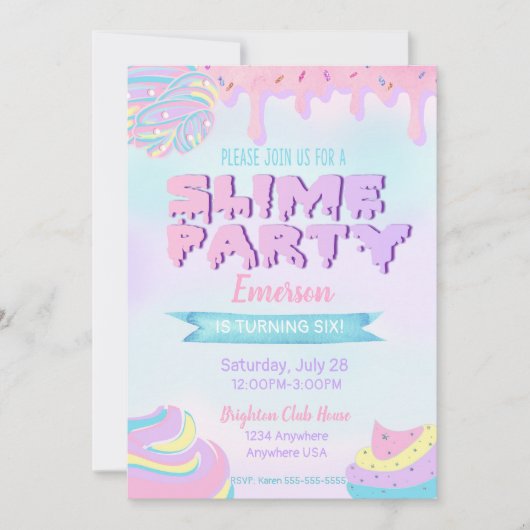 Des invitations à la fête d'anniversaire bidon, go (Devant)