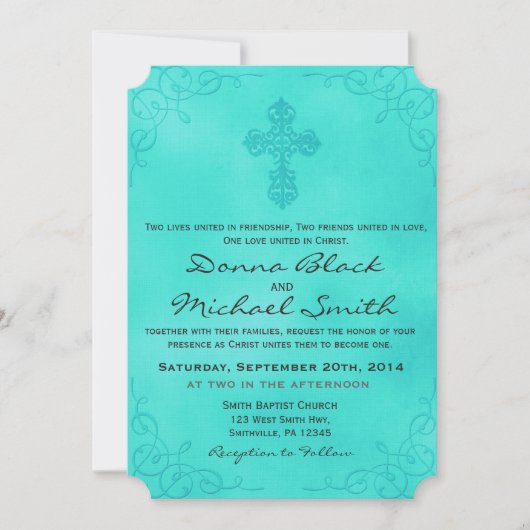 Des invitations de mariage inter-religieux précise (Devant)