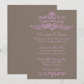 Des Invitations De Mariage Simples Et De Luxe Rose (Devant / Derrière)