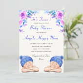 Des jumeaux ! Invitation de Baby shower dormant do (Debout devant)