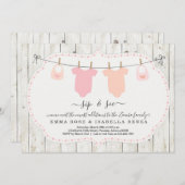 Des jumelles personnalisées Sip and See Invitation (Devant / Derrière)