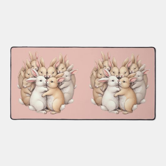 Des lapins adorables dans un Pastel cosy Hug Illus (Recto)