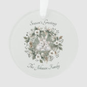 Des lapins mignons dans une couronne d'hiver flora (devant)