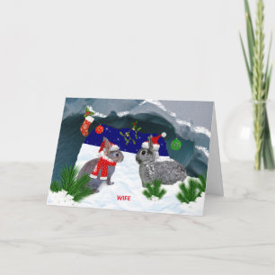 Des lapins sous la carte Mistletoe (Femme)