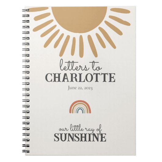 des lettres de soleil boho à mon livre de bébé (Devant)