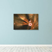 Des marguerites roses soufflent dans la toile enve (Insitu (Plancher de Bois))