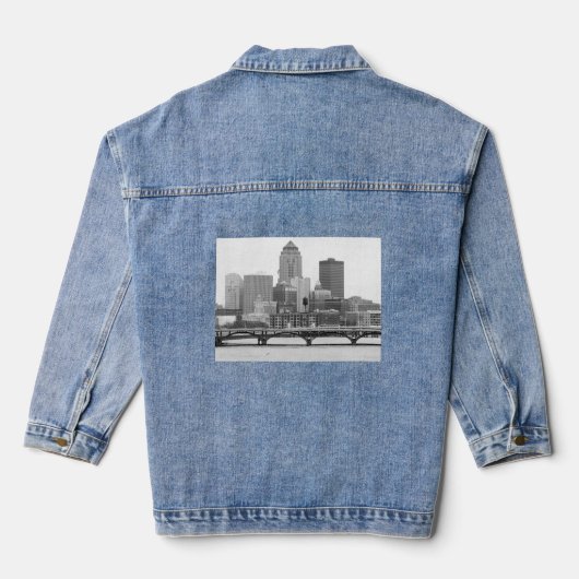 Des Moines in zwart-wit Denim Jacket (Achterkant)