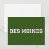 Des Moines Iowa Briefkaart (Voorkant / Achterkant)
